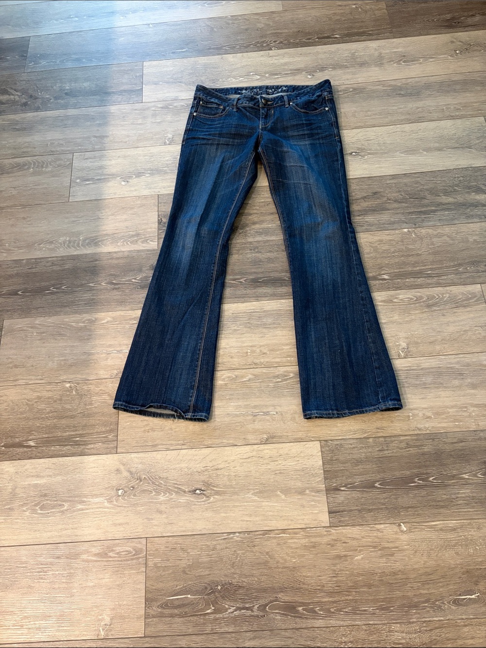 Express Women's Dark Blue Flare Jeans